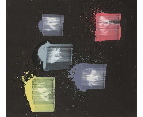 *Matthew Radford (b.1953) UNTITLED - FIVE HEADS Signed three times and dated 2012 verso, acrylic on canvas 92 x 103cm, unfram