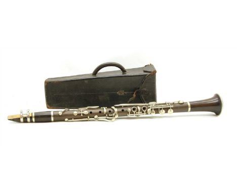 A Hawkes &amp; Son cocus wood clarinet , cased