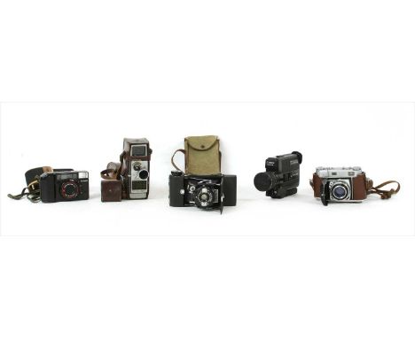 A quantity of cameras, to include a Kodak Retina IIIc, a G.B. Bell &amp; Howell 624EE Autoset, a Kershaw Eight-20 Penguin fol