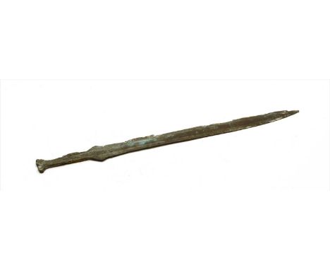 A bronze age Limehouse type sword , 55cm long, this sword has a number of casting faults