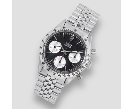 Rolex. A stainless steel manual wind chronograph bracelet watch with red DaytonaModel: Cosmograph DaytonaReference: 6239Date: