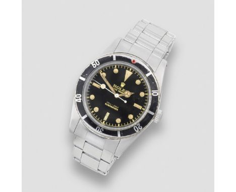 Rolex. A fine stainless steel automatic bracelet watch with gilt dialModel: Oyster Perpetual SubmarinerReference: 6536/1Date: