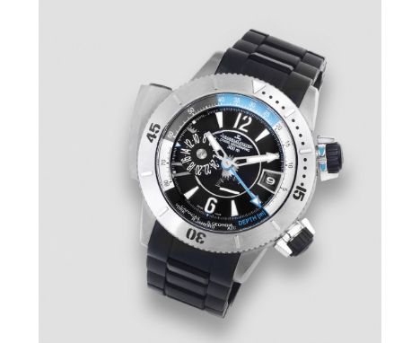 Jaeger-LeCoultre. A stainless steel automatic calendar bracelet watch with dual time to be sold in aid of CharityModel: Maste