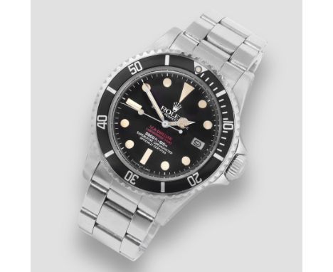 Rolex. A rare stainless steel automatic calendar bracelet watchModel: Double Red Sea DwellerReference: 1665Date: Circa 1972Mo