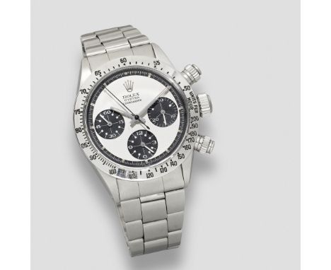 Rolex. A fine and rare stainless steel manual wind chronograph bracelet watch with Paul Newman exotic dialModel: Cosmograph D