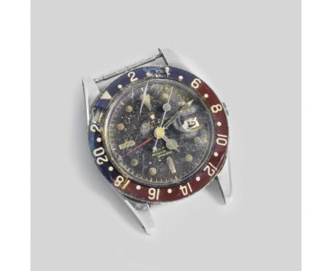 Rolex. A rare 'Barn Find' stainless steel automatic calendar dual time watch with bakelite bezelModel: GMT MasterReference: 6