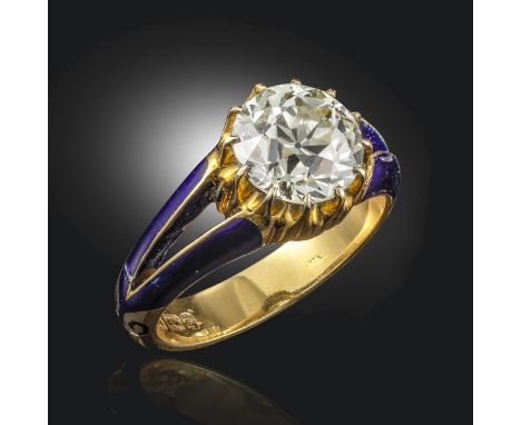 A late Victorian diamond solitaire ring, the old circular-shaped diamond weighs approximately 3.00cts and is set in 18ct yell