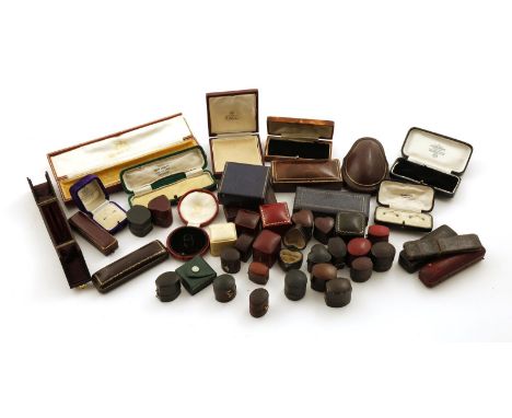 A large quantity of antique jewellery boxes, for rings, bracelets, brooches and cufflinks, including ones from Asprey, Mappin