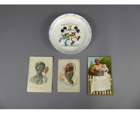 A Royal Paragon Walt Disney Porcelain Saucer, depicting an early image of Mickey Mouse and Minnie Mouse dancing, plate produc