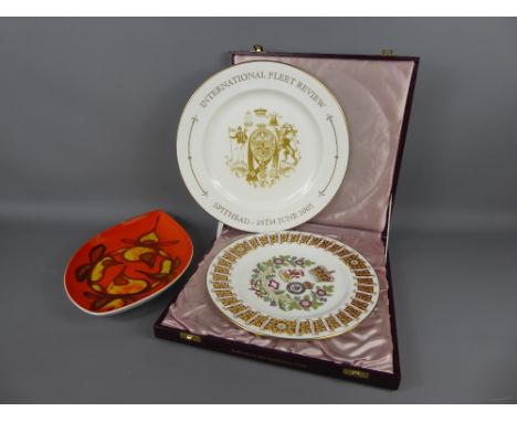A Selection of English Ceramics, including a  Royal Worcester Charger celebrating the 200th anniversary of the 'Battle of Tra