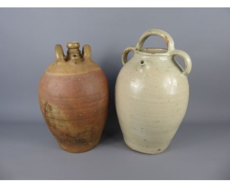 Four Ceramic Twin-Handled 'Garon' Jars, used to keep chestnut oil.