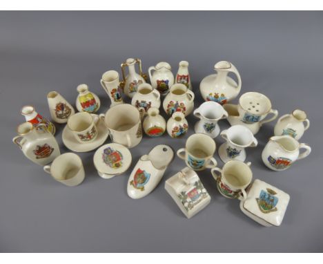 A Quantity of Crested Ware Porcelain, including Arcadian, Griffin, Carlton, Waverley etc, approx 25 pcs.