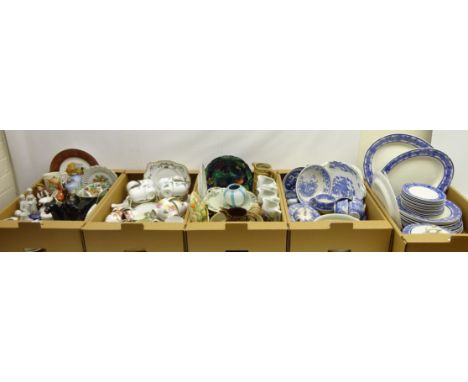 Tuscan China tea service for eight, Royal Vale tea ware, three Spode's 'Byron' tea cups and jug, Sylvac labrador model, Spode