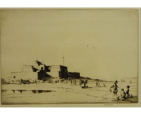 'St.Malo', drypoint etching signed in ink by Martin Hardie (British 1875-1952) 22cm x 31cm   Condition Report   Click here fo