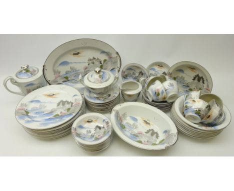 'Kutani' dinner and tea service for six persons, plus extras in two boxes    Condition Report   Click here for further images