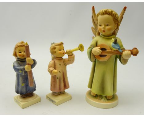 Three Goebel Hummel figurines, 'Light The Way', 'A Joyful Noise' and 'Festival Harmony (Mandolin)', H19cm, all boxed (3)   Co