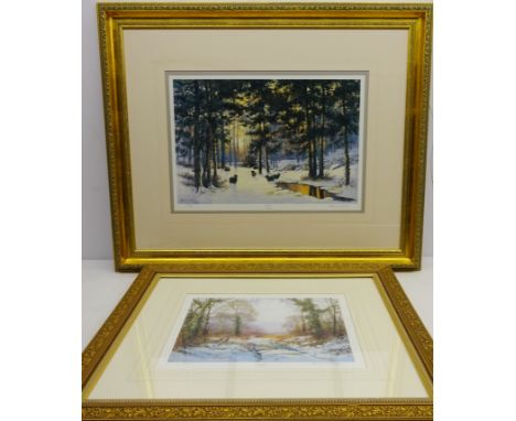 'Winter Pines', limited edition colour print No.515/850 signed by Gordon Lindsay (British 1936 - 2005) 39cm x 56cm and 'Winte
