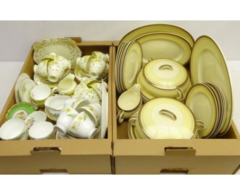 Eleven Tuscan China trios, Duchess tea ware and a part dinner service of Woods Ivory Ware in two boxes    Condition Report   