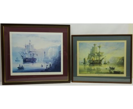'After the Morning Sun', ltd.ed print No.11/200 signed by Michael Whitehand 39cm x 54cm and 'Captain Cook's Ship - The Resolu