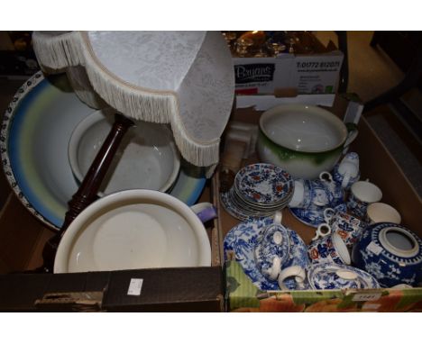 Ceramics - a Royal Crown Derby Mikado pattern part tea set; another, Edwardian; a Chinese blue and white ginger jar; wash bow