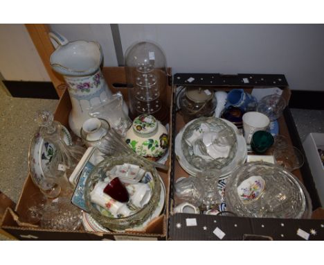 Ceramics and Glass - a Mason's Ironstone ginger jar; cut and etched glass including bowls, stemware, etc; Wedgwood jasperware