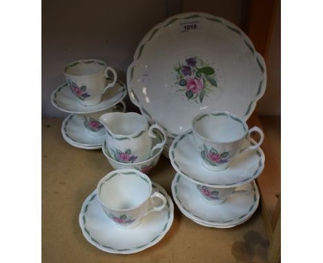 A Suzie Cooper Fragrance pattern six setting part tea service
