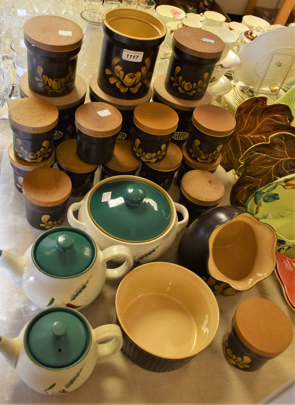 denby tea coffee sugar canisters