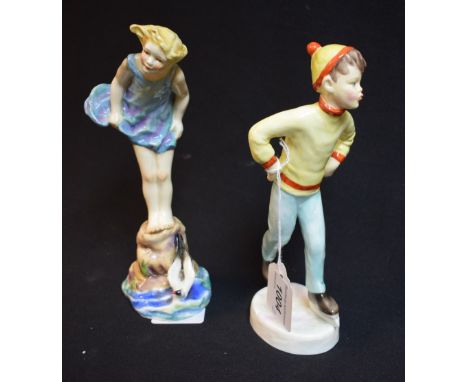 A Royal Worcester figure Sea - Breeze,  modelled by FG Doughty, pattern number 3008, 21cm high, printed and painted marks in 