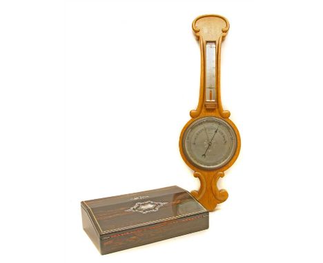 A Victorian rosewood reading slope, together with a Victorian barometer, inscribed Newcastle on Tyne (2)