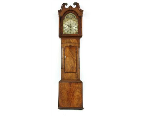 A 19th century mahogany longcase clock - by (John) Pattison, Halifax, with rolling moon dial.224cm high