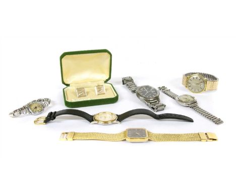 A collection of wristwatches, to include a gents stainless steel Rotary on bracelet, a gents Rotary with date window, togethe