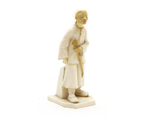 A Royal Worcester figure of a Chinese man, from 'Countries of the World series'. 837, having 18th century attire and opium pi