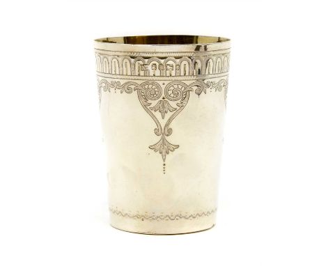 A Victorian silver beaker, by Henry Wilkinson and Co, Sheffield, 1868