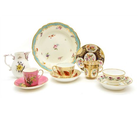 Victorian and Edwardian ceramics: cups, saucers, tea bowls, jug, etc