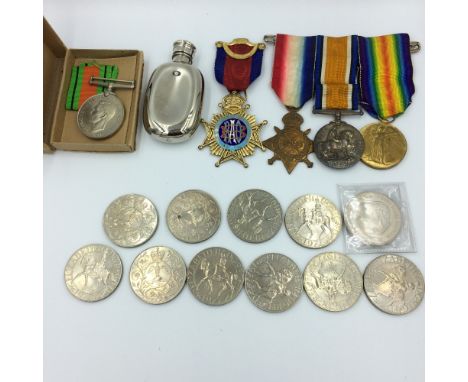 Great war medals, set of 3 to 103232 Sapper DB Mcewan royal engineers, second world war defence medal, silver gilt Masonic me