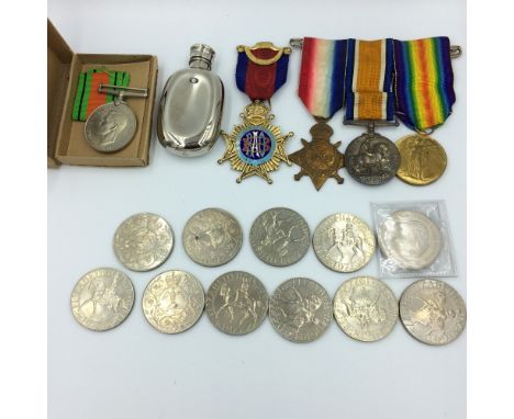 Great war medals, set of 3 to 103232 Sapper DB Mcewan royal engineers, second world war defence medal, silver gilt Masonic me