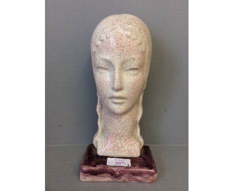 Art Deco Goldscheider bust of a girl with long hair 24cm 