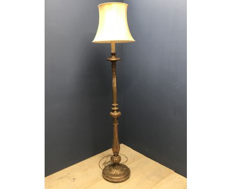 Ornate carved &amp; gilded standard lamp, 170cmH 