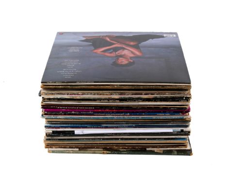 A collection of mostly 1970s and 80s LP vinyl records. Including Wham, Duran Duran and Tubeway Army, etc. 