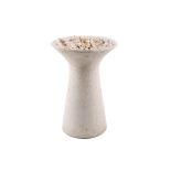 Waistel Cooper (1921 - 2003) a studio art pottery textured vase. Conical body with a flared rim.