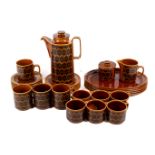 A Hornsea Pottery Heirloom brown circa 1970s coffee set.