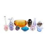 A collection of assorted art glass including Caithness, a piece of Scottish glass possibly Vassart,
