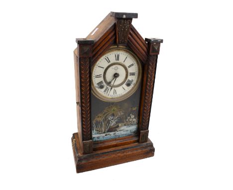 An Early 20th century North American mantel clock. H45cm.