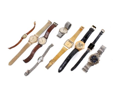 A group of ladies and gentleman's watches. Including Accurist, Timex, Sekonda, Ingersoll, etc.