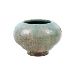William Crumbleholme studio art pottery turquoise glazed bowl. Impressed monogram to side.