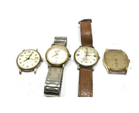 selection of vintage gents wrist watches inc sekonda bernex fero timex untested 