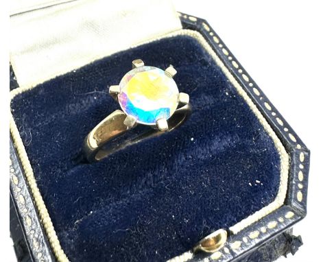 9ct gold rainbow quartz ring weight 4.4g