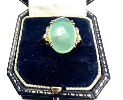 9ct gold jadeite ring weight 3.9g