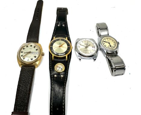 Selection of  vintage gents wrist watches inc Timex roma enel etc all are ticking 