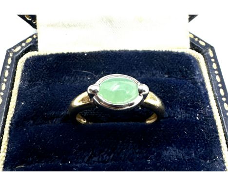 9ct gold jadeite ring weight 1.9g